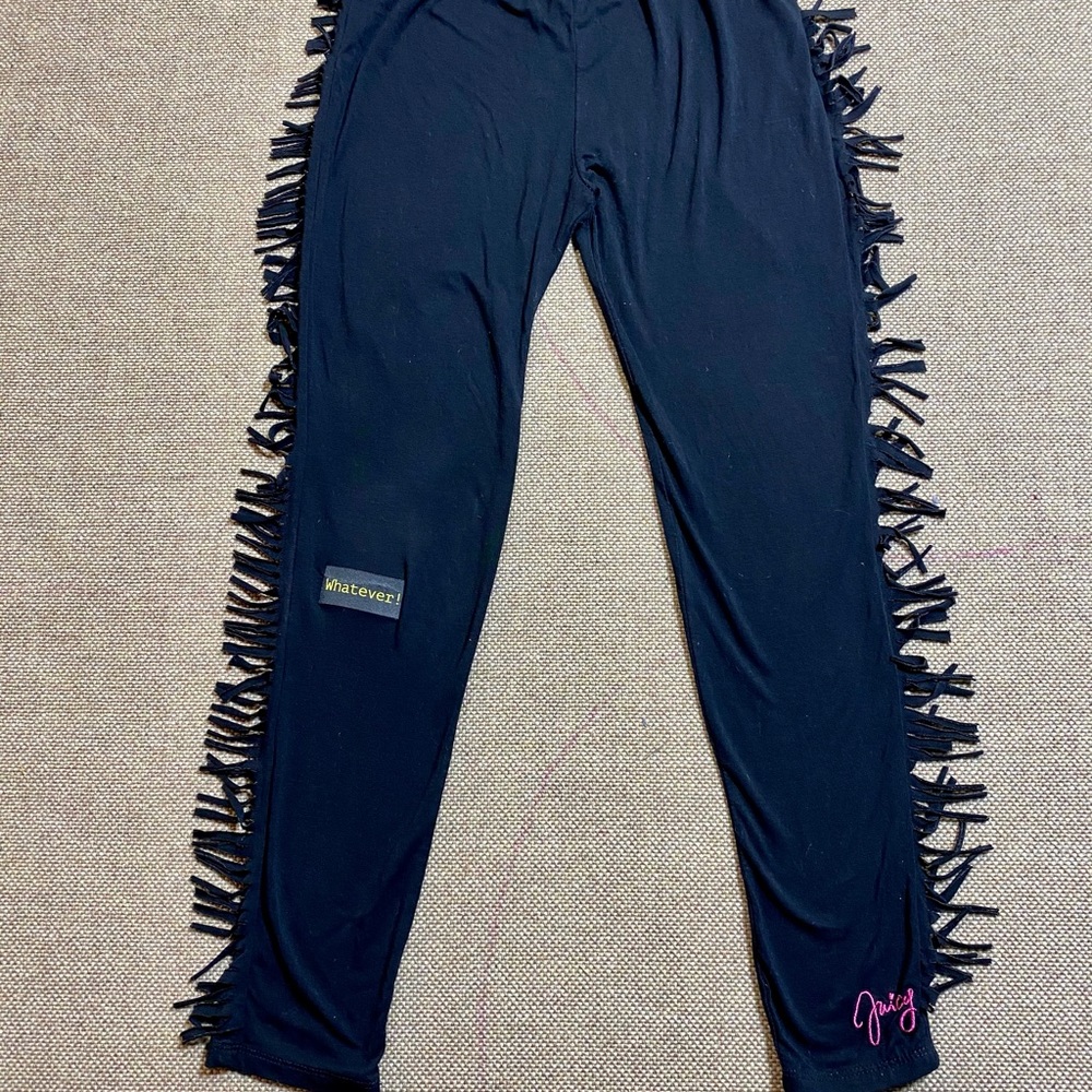 EUC Juicey Couture Fringed Leggings w/ ‘Whatever’ Attitude!
